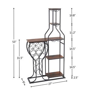 11 bottiglie 5 livelli portabottiglie portabottiglie appesi porta vetro cucina sala da pranzo scaffali per la conservazione del vino per la casa Bar liquore - Product Image 6