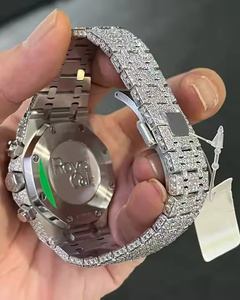 Premium <b>Rainbow</b> Moissanite Stone Watch with Fully Iced Hip Hop Jewelry Inspired Finish Bezel and High Shine <b>Bracelet</b> Style - Product Image 4