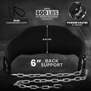 Dip Weightlifting Belt With Heavy <b>Chain</b> Customizable Training Gear For Gym Dips Pullups Strength Exercises Customizable Design - Product Image 4