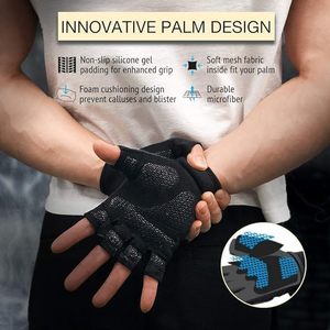 Non-slip Half Finger Breathable Weightlifting Fitness Gloves <b>Dumbbell</b> Men Women Weight Lifting Sports Gym Gloves - Product Image 2