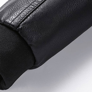 Veste en cuir pour homme, coupe classique slim, toucher doux, vêtement d'extérieur tendance, décontracté, à porter tous les jours - Product Image 4