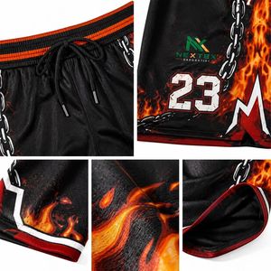 Conjunto de Uniforme de Baloncesto Personalizado para Hombre con Diseño de Calavera y Fuego, Camiseta de Malla Sublimada y Pantalones Cortos, Ropa Deportiva para Equipo, Kit de Equipamiento para Juego, Venta OEM Profesional - Product Image 5