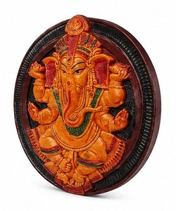 Custom 3D Resin Brass Digital Printing Ganesha Wall Hanging Sculpture Hindu Art Ornament <b>Round</b> Decorative <b>Frame</b> for Home Worship - Product Image 3