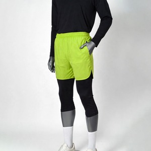 Best Selling Double <b>Layer</b> Men Awrah Covering Knee Length Gym Running Active Wear Compression Lining Shorts <b>Mid</b> Waist Shorts - Product Image 4