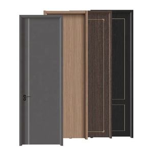 Puertas Interiores de MDF Sólido de Madera Minimalistas con Aislamiento Acústico Personalizables de Nuevo Diseño 2026, Puerta Interior de PVC para Casas y Oficinas - Product Image 1