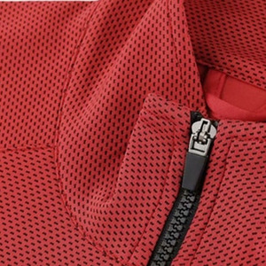 Chándal Deportivo para Hombre, Color Rojo y Negro, con Cierre Completo, Cuello Alto, Transpirable, de Poliéster, para Otoño - Product Image 3
