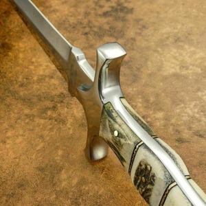 Stag Handle Spear Point Hunting <b>Knife</b> D2 Steel Blade 0.5mm Thick Industrial Grade DIY OEM Outdoor Hunting - Product Image 3