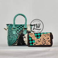 Nouveauté Sac à main pour femme en cuir véritable à motif à carreaux de haute qualité Ensemble de pochettes d'été résistantes à l'eau et antivol