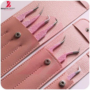 Pinzas para Extensión de Pestañas, 4 Piezas, Pinzas de Aislamiento con Punta de Fibra y Pinzas de Mega Volumen de 90 Grados, Juego para Extensiones - Product Image 6