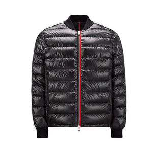 Veste matelassée noire pour homme, à capuche, fermeture éclair, respirante, coupe-vent, décontractée, hiver, en nylon, rembourrée de coton, 100% polyester - Product Image 1