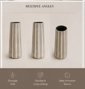 Premium Quality Set of 2 <b>Unique</b> Metal Flower <b>Vase</b> Decal Enamel Finished Tale Top <b>Vases</b> for Home Decoration Handmade Customize - Product Image 2