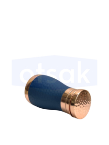 กระติกน้ำทองแดงสีน้ำเงิน OTSAK พรีเมียม รักษ์โลก ดีไซน์ทันสมัย ฝาปิดแบบตอกลาย  ขนาดพกพา สำหรับสำนักงานและบ้าน ความจุ 1000 มล. - Product Image 3