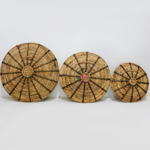 Artex Dong Thap Natural Rattan <b>Wall</b> Baskets Circular Bohemian Home Decor Hanging <b>Plates</b> Nature Theme Living Room Decor - Product Image 6