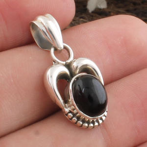 Handmade Black Onyx Pendant <b>925</b> <b>Sterling</b> <b>Silver</b> Natural Gemstone Jewelry Vintage Oval Onyx Pendant for Women <b>Men</b> Wholesale - Product Image 4