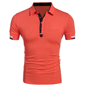 Polo de Algodón Jersey Sólido con Bordado de Moda, Corte Ajustado, Suave y Cómodo, para Uso Diario Informal, Transpirable, Camiseta con Cuello para Verano - Product Image 3