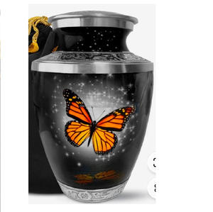 Urna de cremación de metal para cenizas humanas Urna decorativa de metal para cenizas Urna funeraria para adultos Urna con imagen - Product Image 2