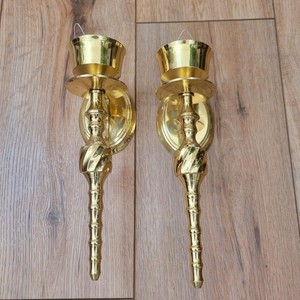 Antique Brass Wall <b>Sconce</b> Decorative Metal <b>Candle</b> Holder Handmade Wall Decor for Farmhouse Living Room Bedroom - Product Image 5