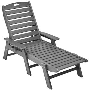 Moderna Sedia a Sdraio da Esterno in HDPE con Capacità di Carico di 180 Kg, 6 Posizioni Regolabili e Schienale, Design Chaise Longue - Product Image 6