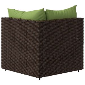 Sofá Esquinero de Jardín Ajustable de Mimbre Sintético Marrón, Sofá Mediano para Patio con Asientos Cómodos - Product Image 6