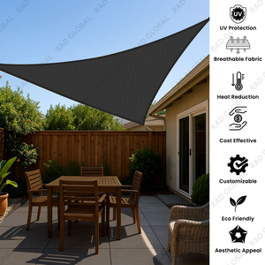 Voile d'ombrage triangulaire d'extérieur résistante aux UV pour jardin, auvent de terrasse, abri de voiture - Product Image 3