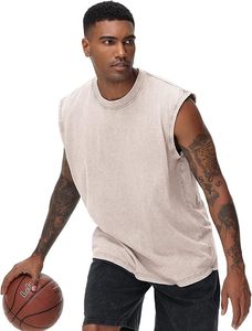 Camisetas de Tirantes para Hombre, Personalizadas con Logotipo, Transpirables, Bordadas, Ajustadas, Lisas, para Entrenamiento, Mezcla de Poliéster/Algodón, para Gimnasio, Precio de Fábrica - Product Image 4