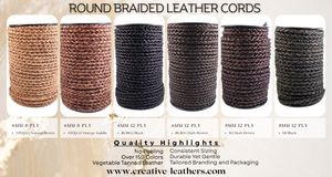 Black Braided <b>Leather</b> Cord Jewelry Findings Bolo Rope for Necklace <b>Bracelet</b> Earring Ring Making - Product Image 3
