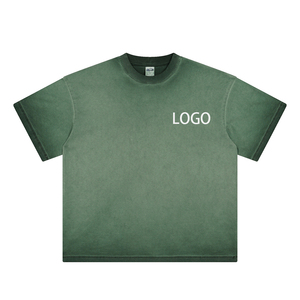 เสื้อยืดคอตตอนหนาน้ำหนักมากทรงโอเวอร์ไซส์ สไตล์วินเทจ ล้างสีแบบแอซิดวอช พร้อมโลโก้สั่งทำพิเศษ สำหรับผู้ชายไซส์พลัส สตรีทแวร์ - Product Image 3