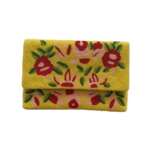 Bolso de Mano Tipo Clutch con Cuentas Bordadas a Mano Estilo Boho en Color Amarillo para Bodas, Bolso de Mano con Cuentas Bordadas para Fiestas y Eventos - Product Image 4