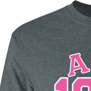 Camiseta de Manga Larga Color Gris Carbón para Mujer con Gráfico Rosa 1908, Cuello Redondo, Estilo Casual, Suave, para Uso Diario - Product Image 6