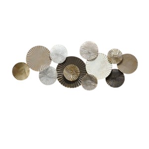Décoration murale en métal vert et or de style nordique, feuille de luxe, créative, faite à la main, en fer, pour la maison et l'esthétique des galeries - Product Image 5