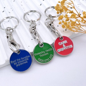 Porte-clés de pièce de monnaie de chariot en métal, Marktex - Product Image 3