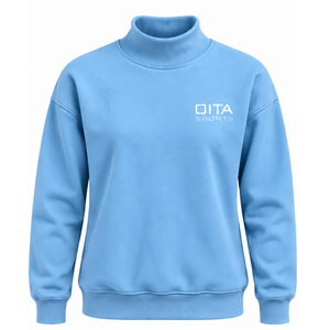 Sky <b>Blue</b> <b>Women</b> Turtleneck Sweatshirt Long Sleeve Pullover Oversized Casual Fleece High Neck Winter Streetwear Fashion <b>Jumper</b> - Product Image 1