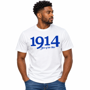 Camiseta Bordada Phi Beta Sigma 1914, Camiseta de Moda para Hombre, Cuello Redondo, Manga Corta, con Diseño de Letras Griegas Personalizadas para Actividades - Product Image 1