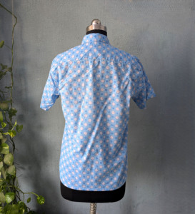 เสื้อเชิ้ตผู้ชายแขนสั้นพิมพ์ลายจุดผ้าฝ้ายลำลองคอปกแบบพับได้ระบายอากาศได้ดีสำหรับฤดูร้อน - Product Image 5