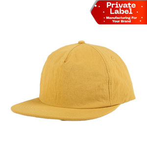 Gorras Trucker de 5 Paneles de Color Sólido, Gorra de Béisbol Ligera Sin Estructura, Amarillo Mostaza, Gorras Trucker Lisas con Visera Plana Personalizables - Product Image 1