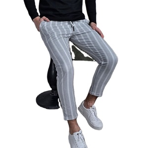 Haute qualité coton Jogging pantalons de survêtement pour hommes hiver décontracté motif droit pantalon avec taille moyenne respirant 2 poches latérales - Product Image 5