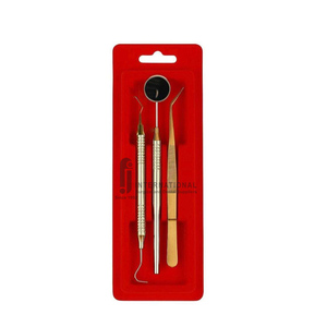 Kit de Instrumentos Quirúrgicos Dentales de Acero Inoxidable de Alta Calidad, 3 Piezas, Juego de Examen Reutilizable, Ergonómico, Manual, Diagnóstico Básico - Product Image 1