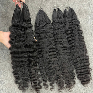 Produit phare 2026 : Tissage de cheveux humains Featherhair du Vietnam, 100% cuticules alignées, double tirage, boucles birmanes traitées à la vapeur, cheveux FeatherWeft - Product Image 6
