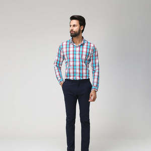 Chemises à carreaux pour hommes personnalisées en gros, chemises décontractées en coton fin à manches longues pour hommes, prix abordable, logo et design personnalisés - Product Image 4