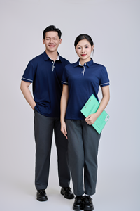 เสื้อเชิ้ตทำงานลำลองสำหรับผู้ชาย FMF |   ผ้า TC แขนสั้น |   ผ้าฝ้ายผสมที่ระบายอากาศได้ดีพร้อมปกเสื้อแบบตัดกัน - Product Image 3
