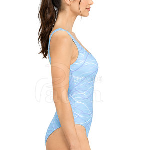 Maillot de bain une pièce imprimé sur mesure pour femme, maillot de bain athlétique à séchage rapide en tissu extensible, pour la plage, la piscine, le sport et l'entraînement, vente en gros - Product Image 5