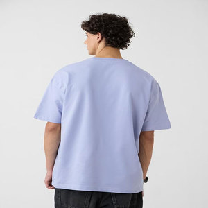 T-shirt vierge surdimensionné à épaules dénudées en coton 100% de 240g de haute qualité avec logo personnalisé pour hommes, vente en gros - Product Image 4
