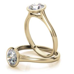 18/22k/<b>24k</b> Petite Bezel Round Brilliant Lab Grown Diamond Solitaire <b>Ring</b> Jewellery For Women And Girls Wear In Wedding Party's - Product Image 5