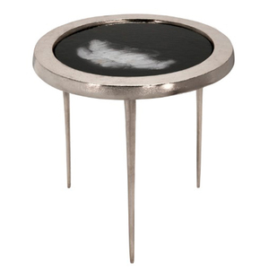 โต๊ะข้างเตียงสำหรับห้องนั่งเล่นและห้องนอน ชุด 2 ตัว โครงโลหะชุบทอง ท็อปหินอ่อนสีขาว รูปทรงกลม - Product Image 3