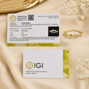 แหวนทองคำแท้ 14KT สีเหลือง ประดับเพชรเพาะเลี้ยงสำหรับผู้หญิง เครื่องประดับหรูหราทันสมัย งานแฮนด์เมด ผลิตตามสั่ง - Product Image 6