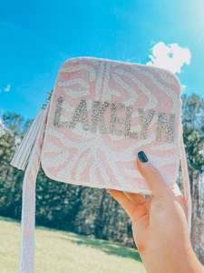 Bolso bandolera con cuentas y rayas verticales, bolso cuadrado con motivo de estrella grande, correa ancha con borlas para mujer, uso en el hombro para festivales de verano - Product Image 3