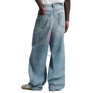 Jean baggy pour homme de haute qualité, 100% coton, léger, taille haute, personnalisable, vente en gros - Product Image 4