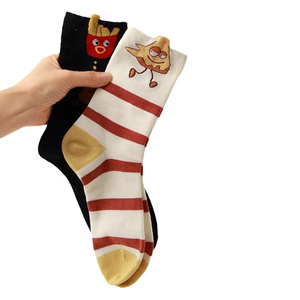 Calcetines de Algodón para Mujer, Diseño de Dibujos Animados, Transpirables y Antibacterianos, Sin Costuras, para Primavera - Product Image 2