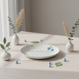 Plato Lateral de Porcelana Fina de Primera Calidad 3460985C-20, Nuevo, con Estampado de Arándanos y Puntos - Product Image 4