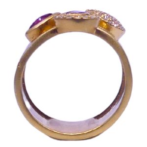 Wedding Wear 925 Sterling Silver Gold Plated Jewelry White Topaz Pink Tourmaline Gemstone Women Wear Classic Ring - Product Image 3